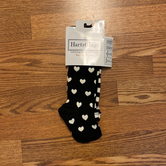 NEW Gorgeous Heartstrings 100% cotton black with cream hearts knit dress&tights! - Picture 7 of 9